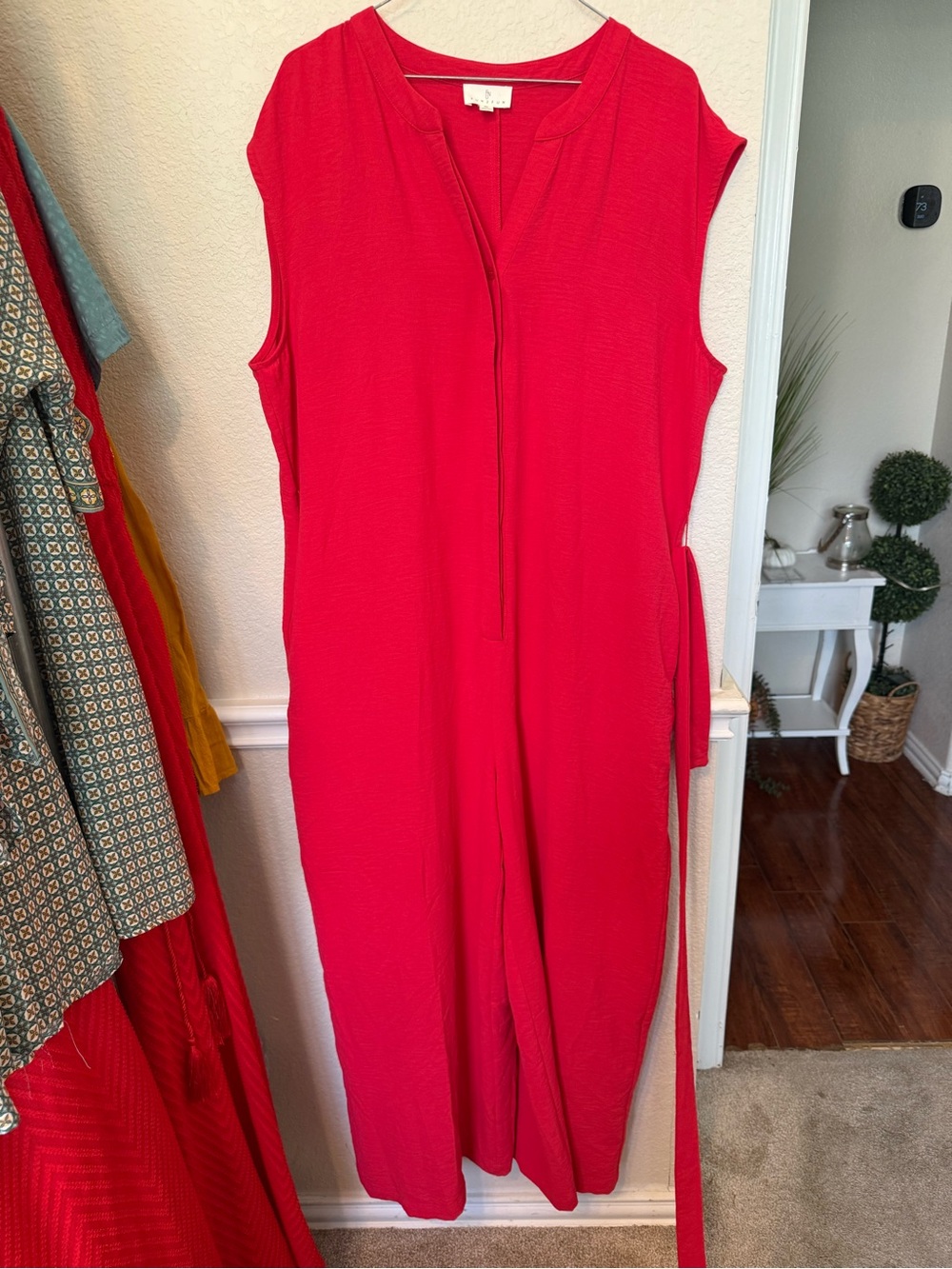 Bright Red Sleeveless Jumpsuit XL Fun 2 fun